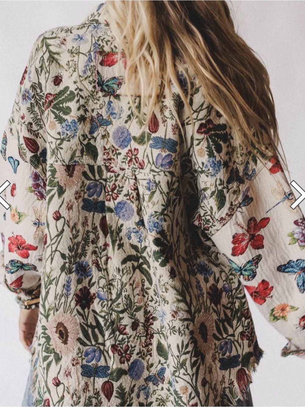 POL Floral & Butterfly Embroidered Cream Jacket - Picture 2 of 6